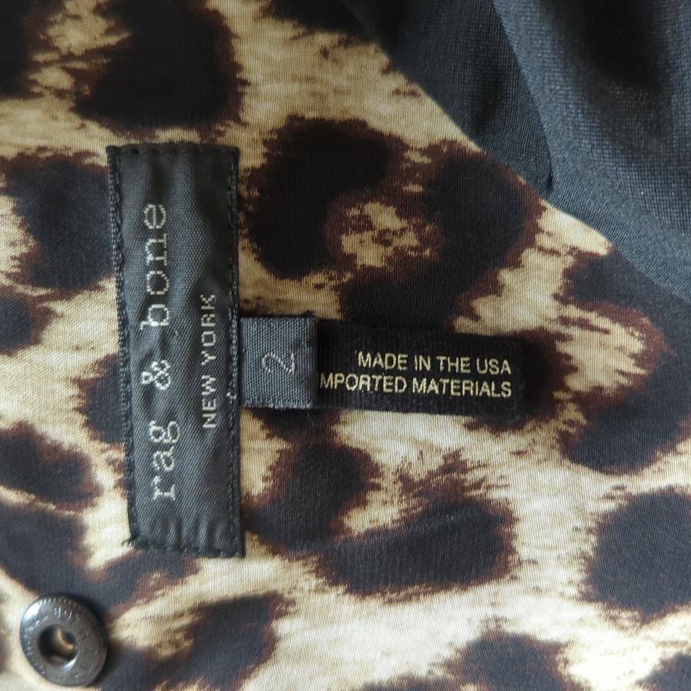 Rag & Bone Silk Leopard Cheetah Print 3/4 Sleeves… - image 6